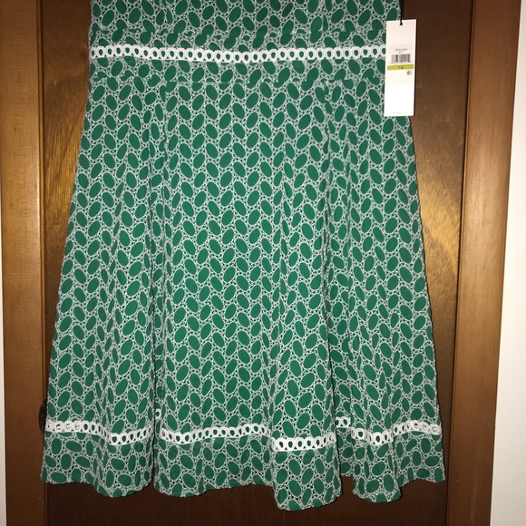 Women’s 14 CALVIN KLEIN Aria Cotton Eyelet St Patrick’s Swing Dance Dress NWT - Picture 8 of 16